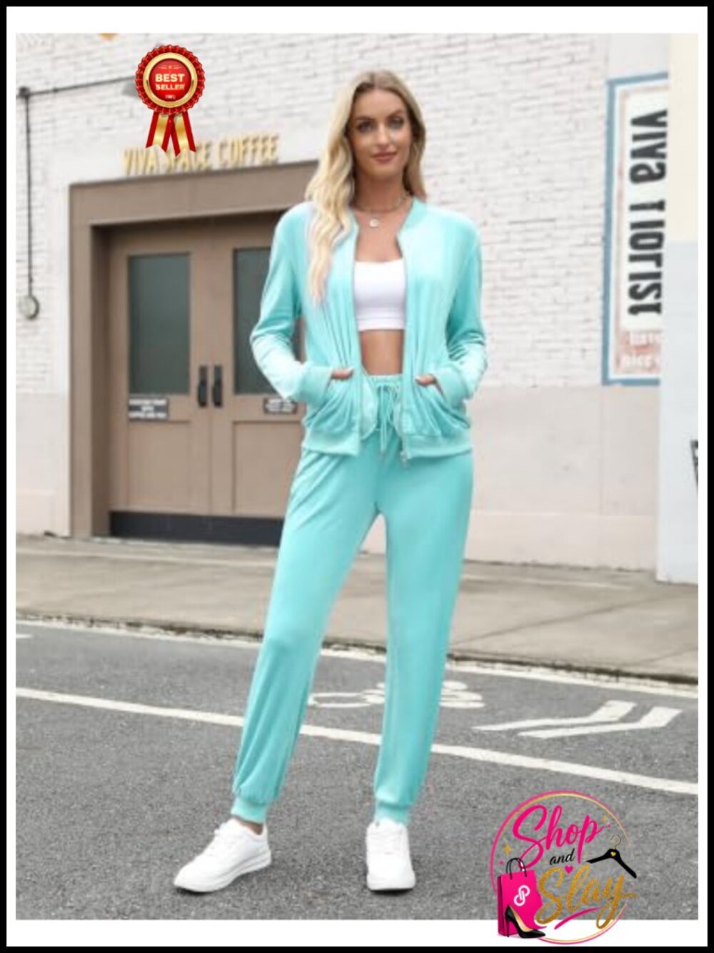 Women's Velour TrackSuit 2 Piece Jogger Set Full Zip